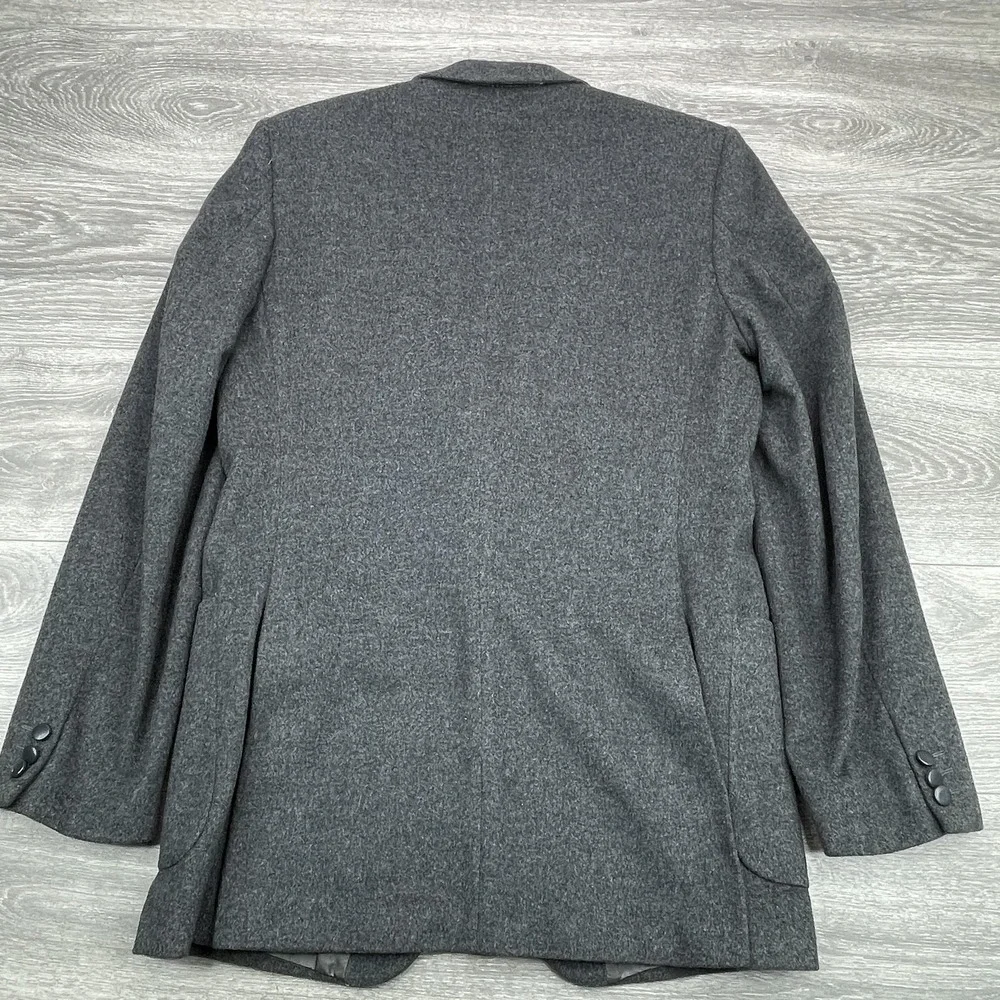 Yves Saint Laurent Blazer Mens Large Gray 2 Button Made in France 90s Vintage